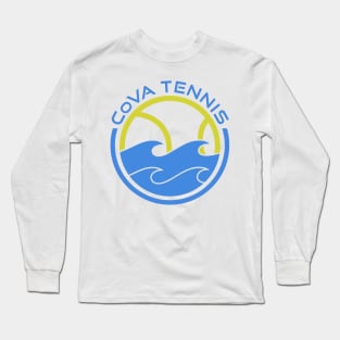 CoVA Tennis - Coastal Virginia Tennis Ball and Beach Waves Logo Design Long Sleeve T-Shirt